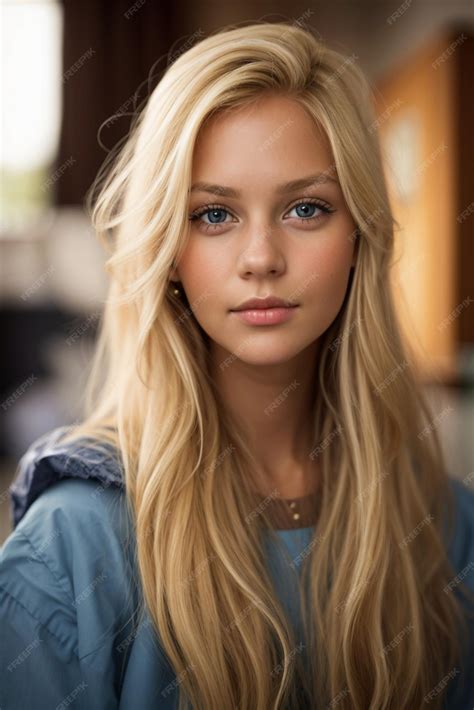 premium ai image swedish girl portrait closeup blonde girl