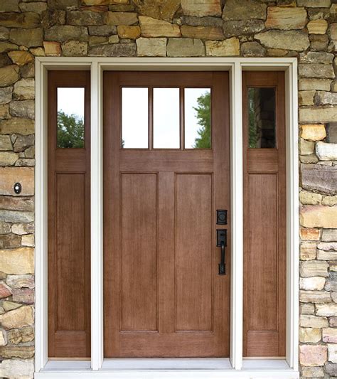 Exterior Doors Craftsman Style Fir Textured Fiberglass Door With