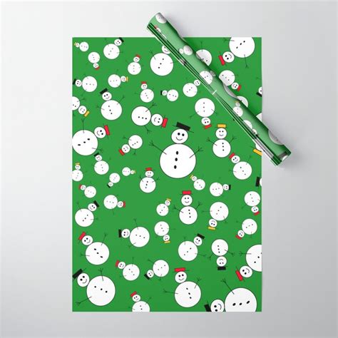 Christmas Snowman Wrapping Paper By Fresh Impact Designs Society6