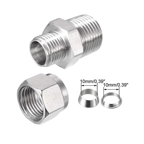 Uxcell Stainless Steel Compression Tube Fitting 14 Inch Npt Male X Ф8 Tube Od Tillescenter