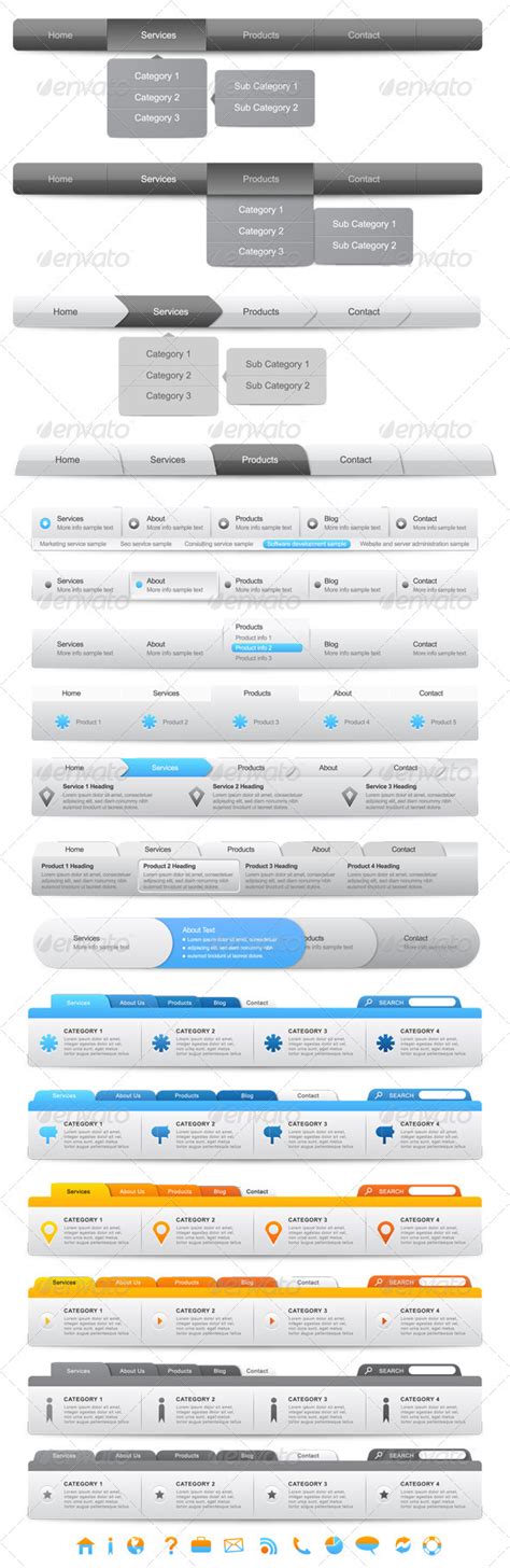 Web Navigation Elements By Robisklp Graphicriver