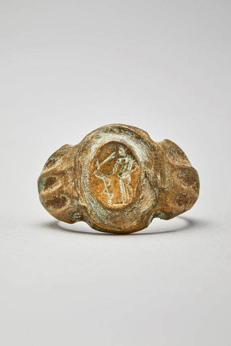 Ancient Roman Bronze Ring With Aesculapius 1 Catawiki