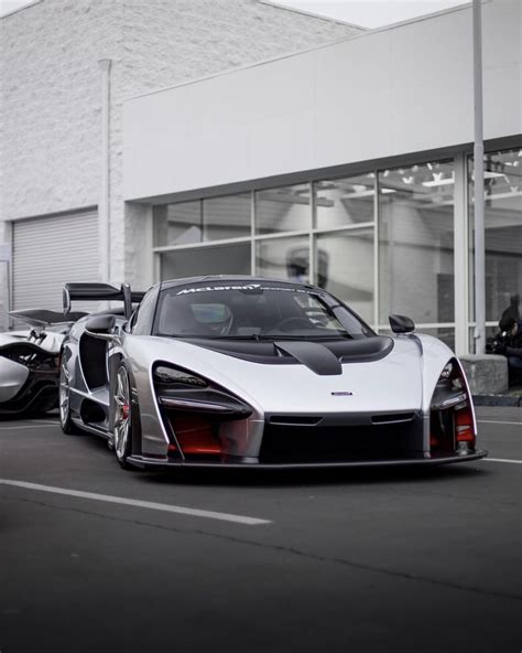 Mclaren Senna Painted In Liquid Silver W Red Accents And Exposed Carbon Fiber Photo Taken By