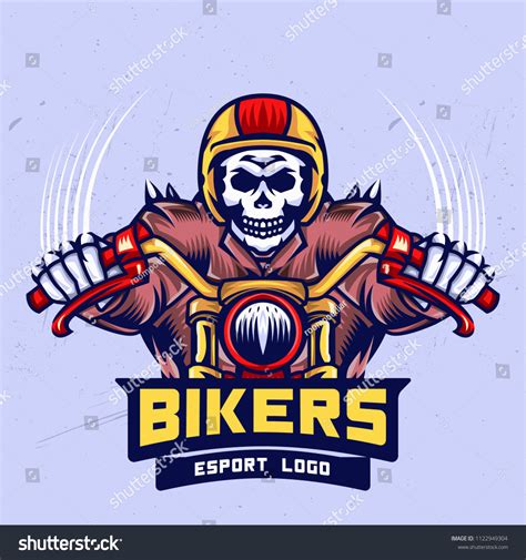 Skull Bikers Esport Logo Design Stock Vector Royalty Free 1122949304