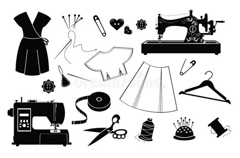 Tailor And Designer Icon Set Stock Vector Illustration Of Sewing