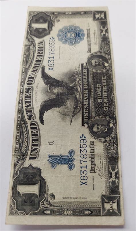 1899 One Dollar Silver Certificate Black Eagle Large Note 1 Bill