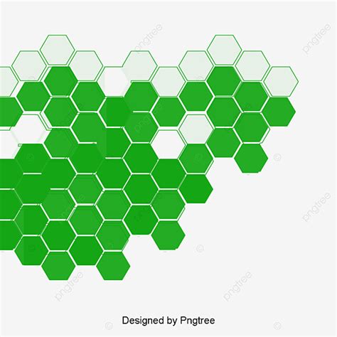 Green Hexagon White Transparent Green Hexagon Technology Background