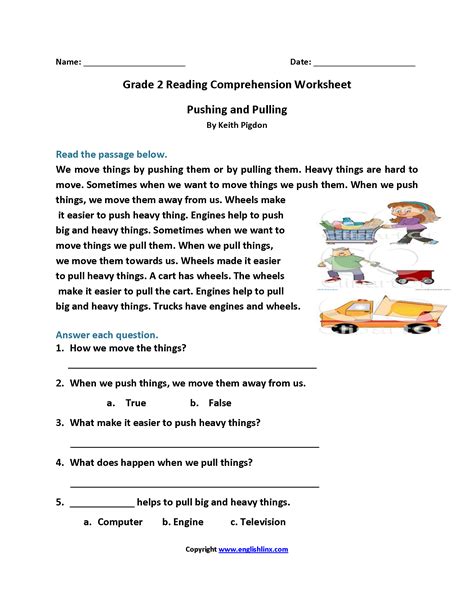 Nd Grade Reading Comprehension Worksheet Pdf