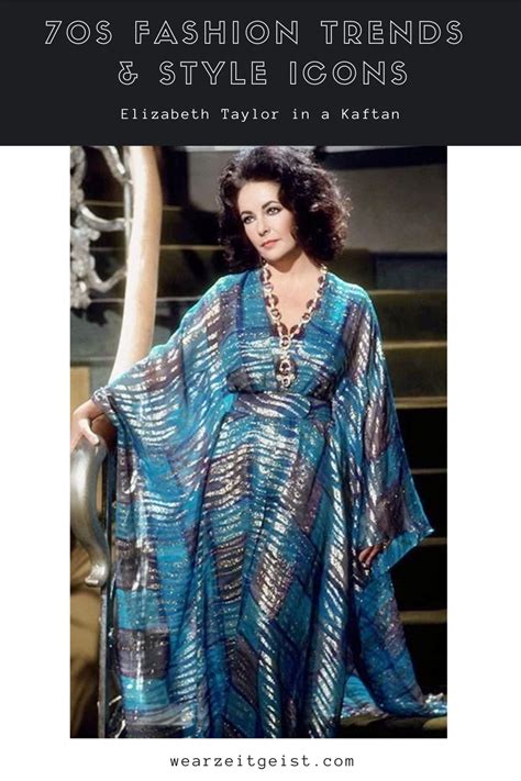 Elizabeth Taylor Kaftan Maxi Dress 70s Fashion Trends Seventies Style