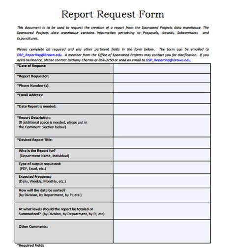 6 Request Form Templates Free Sample Templates