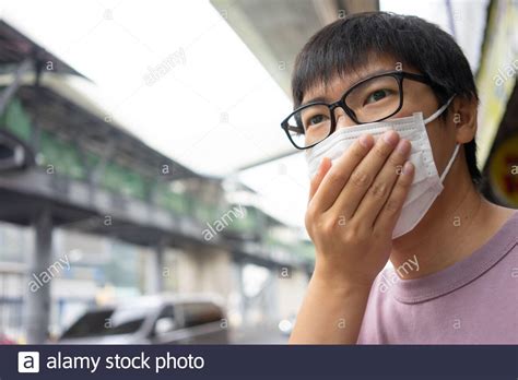 Handsomeman Wearing Face Mask Protect Filter Against Air Pollution Pm2
