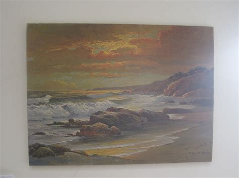 Robert Wood Sunset Shore Print On Canvas Unframed 18 X 24 Signed