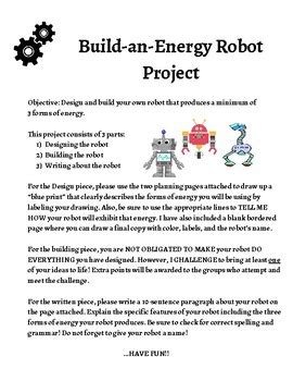Forms Of Energy Robot By Not Your Average Teacher Tpt