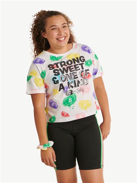 justice x jelly belly girl s easy bean graphic t shirt sizes xs xlp