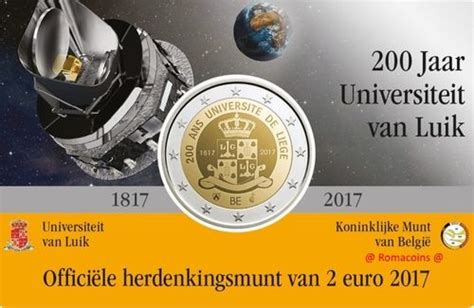 Coincard Belgium 2017 2 Euro 200 Years University Of Liege Romaco