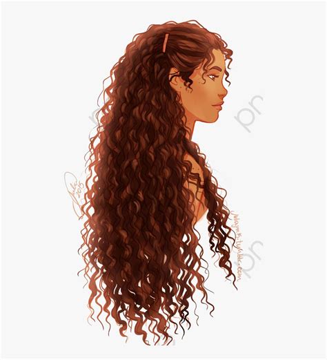 Curly Hair Girl Anime Brown With Curly Hair Girls Free Transparent