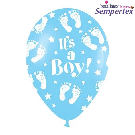 11 Inch Betallatex Sempertex Its A Boy Footprint Latex Balloons 53383