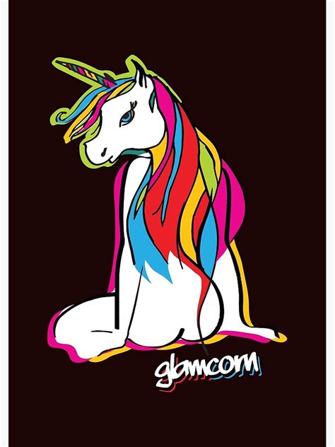 P Ster Sexy Glamour Rainbow Unicorn Desnudo Mujer Glamcorn De Skycrab Redbubble