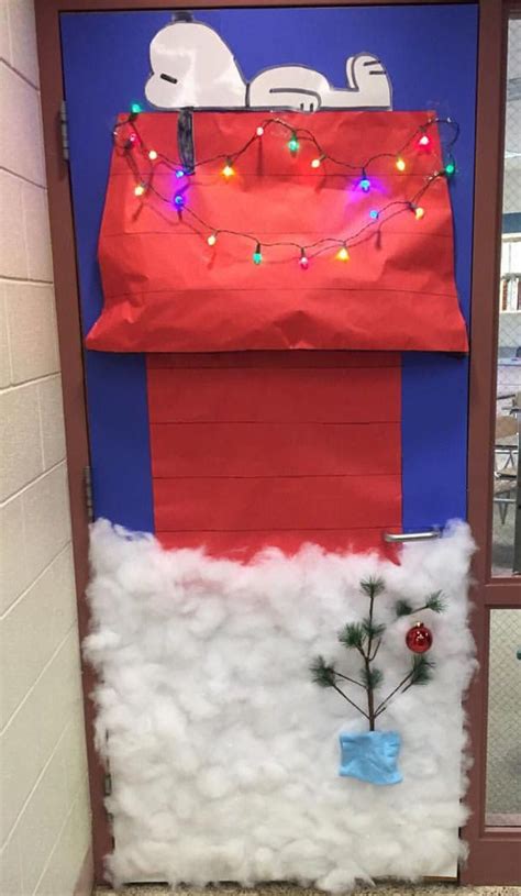 Your charlie brown christmas tree is ready to be decorated. Charlie Brown Christmas Door #christmasdoordecor | Christmas classroom door, Office christmas ...