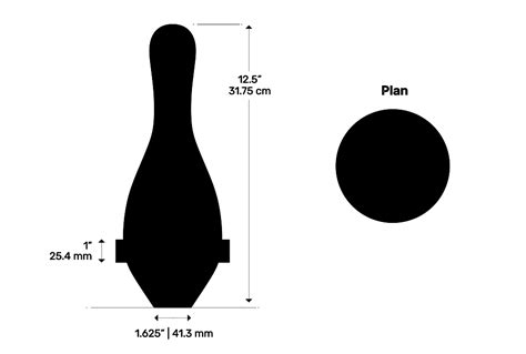 Five Pin Bowling Pin Dimensions Drawings Dimensions Com