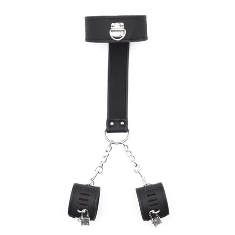 Sm Slave Fetish Restraint Bondage Handcuffs Neck Collar With Plush Leather Materials China