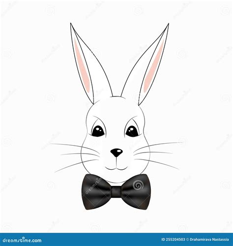 Cute Stylish Bunny With Bow Tie Stock Vector Illustration Of Hare