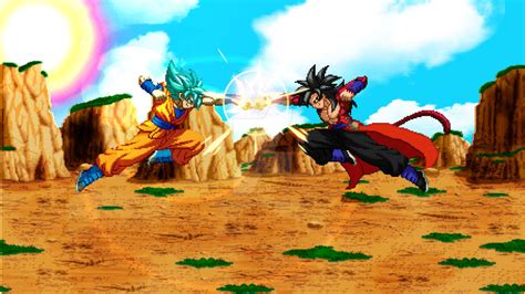 Ssj Blue Goku Vs Xeno Goku Ssj 4 By Isair Dragneel On Deviantart