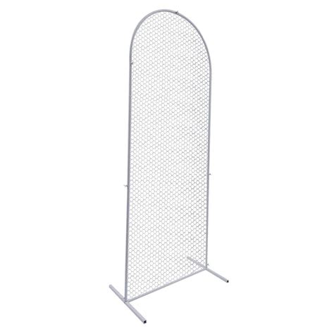 Yiyibyus 7874 In X 315 In White Metal Mesh Wall Stand Arch Backdrop