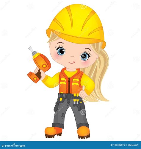 Female Construction Worker Clipart Vector Graphics 1