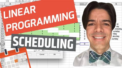 Linear Programming Employee Scheduling With Excel Solver Youtube