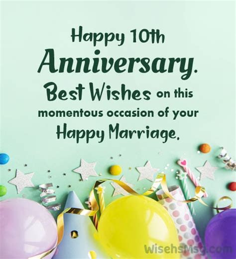 10th Anniversary Wishes Messages And Quotes Wishesmsg 2023