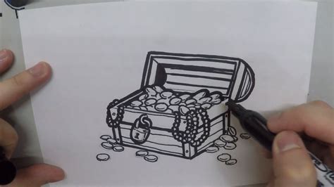 How To Draw A Treasure Chest Youtube