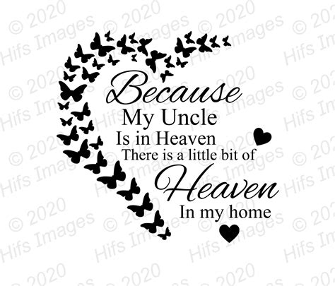 Because My Uncle Is In Heaven Svg Rememberance Svg Lantern Etsy