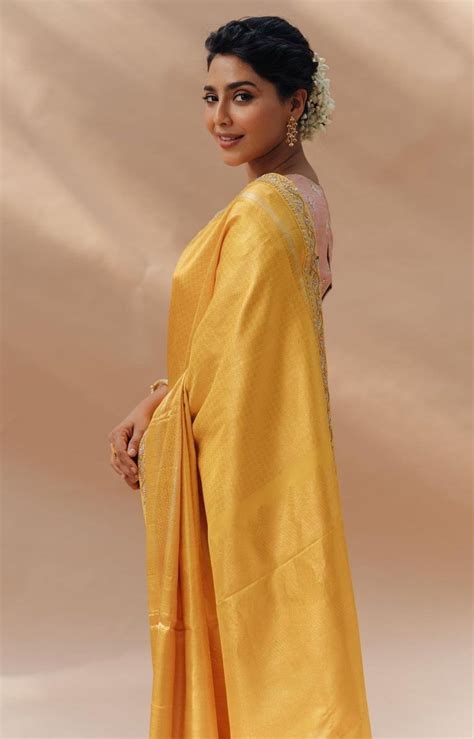 Aishwarya Lekshmi In A Yellow Silk Saree For Ponniyin Selvan I