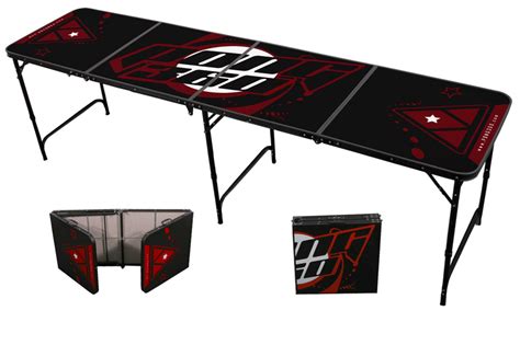 8 feet long x 2 feet wide. Thing 1 and Thing 2 : 8 Ft Galaxy Beer Pong Table