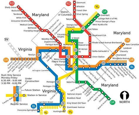 Washington Dc Red Line Metro Map United States Map