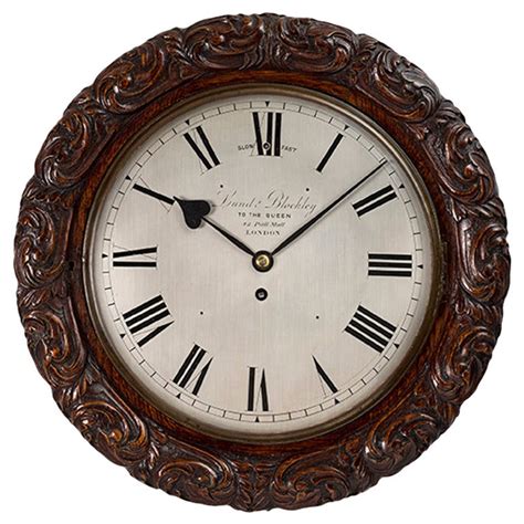 Victorian Antique Oak Cased Wall Clock By Lund And Blockley Of London