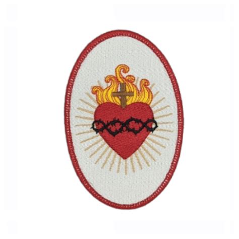 Sacred Heart Badge Religious Patch Iron On Badge Sew On Patch