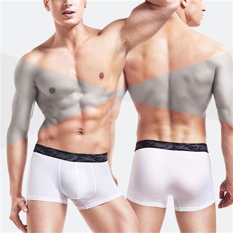 2020 Sexy Men Underwear Boxer Shorts Ice Silk U Convex Soft Thin Elastic Quick Dry Breathable