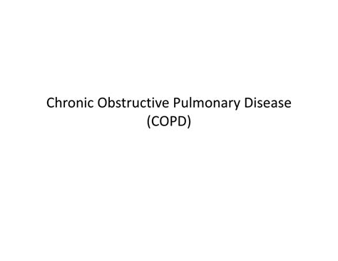 Pdf Chronic Obstructive Pulmonary Disease Copd