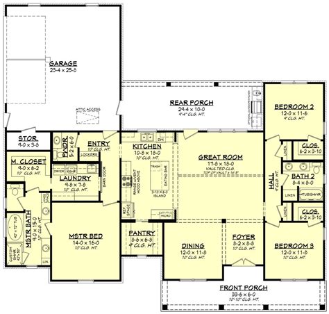 Farmhouse Style House Plan 3 Beds 25 Baths 2044 Sqft Plan 430 208