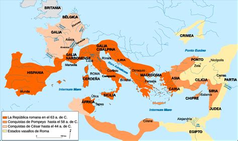 Filemap Of The Ancient Rome At Caesar Time With Conquests Essvg