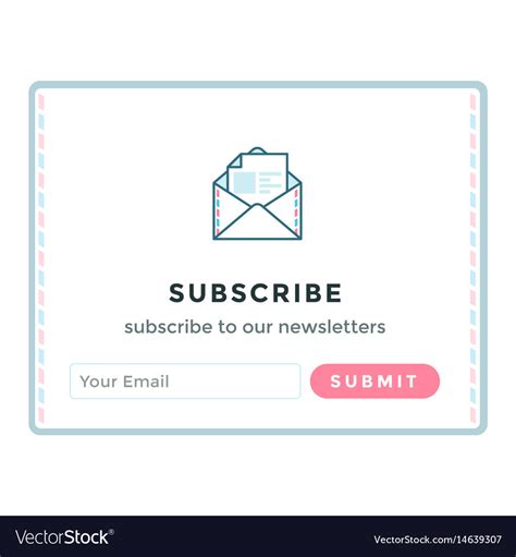 Template Email Subscribe Form Royalty Free Vector Image