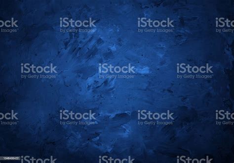 Dark Blue Grunge Plaster Texture Background With Rough Strokes Stock