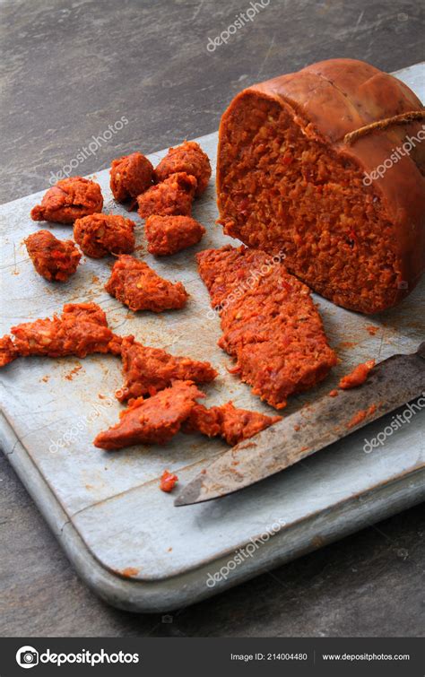 Spicy Nduja Calabria Sausage — Stock Photo © Neillangan 214004480