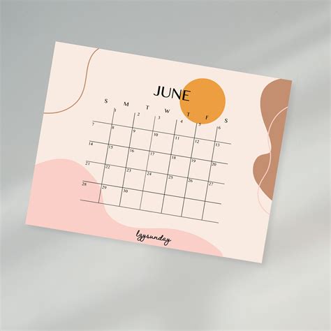 June Calendar Digital Download In 2020 Cute Calendar Calendar Happy