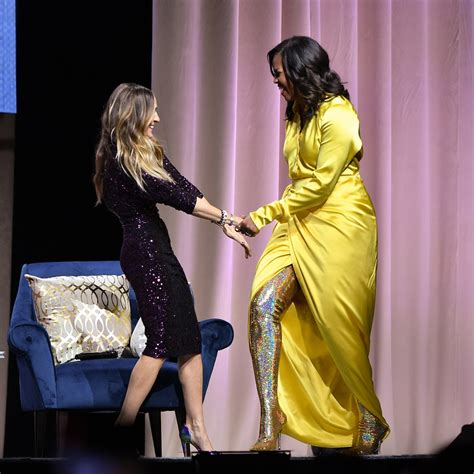 Michelle Obama Wearing A Yellow Dress And Sparkly Boots Is So Fire