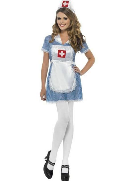 Ladies Sexy Nurses Uniform Fancy Dress Hen Do Costume Womens Outfit Uk