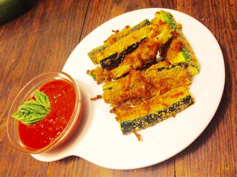 Guest Blogger Baked Parmesan Zucchini Sticks Served With