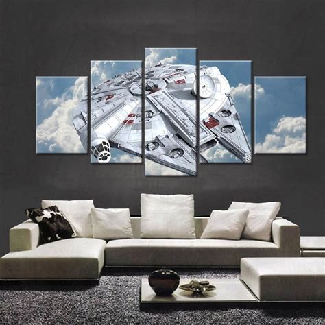 Star Wars Millennium Falcon 5 Pieces Canvas Wall Art With Images